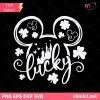 Mouse Lucky SVG, Happy St Patrick's Day Svg, Mickey Svg