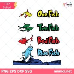 One Fish Two Fish Red Fish Blue Fish Dr Seuss Svg, Dr Seuss SVG