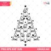 Frenchie Christmas SVG, Christmas French Bulldog SVG, Dog Christmas Tree SVG