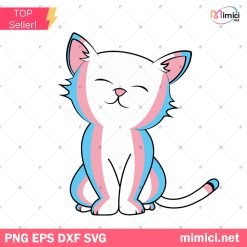 Transgender SVG, Cute Transgender Pride Cat Vintage SVG