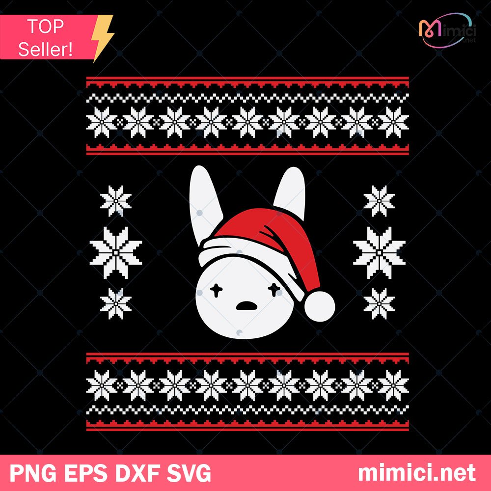 Bad Bunny Ugly Christmas Sweater Svg, Bad Bunny Ugly Christmas SVG PNG DXF EPS Cricut Silhouette