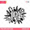 Joy Round Christmas SVG, Vintage Candy Cane Christmas SVG, Winter SVG, Joy SVG