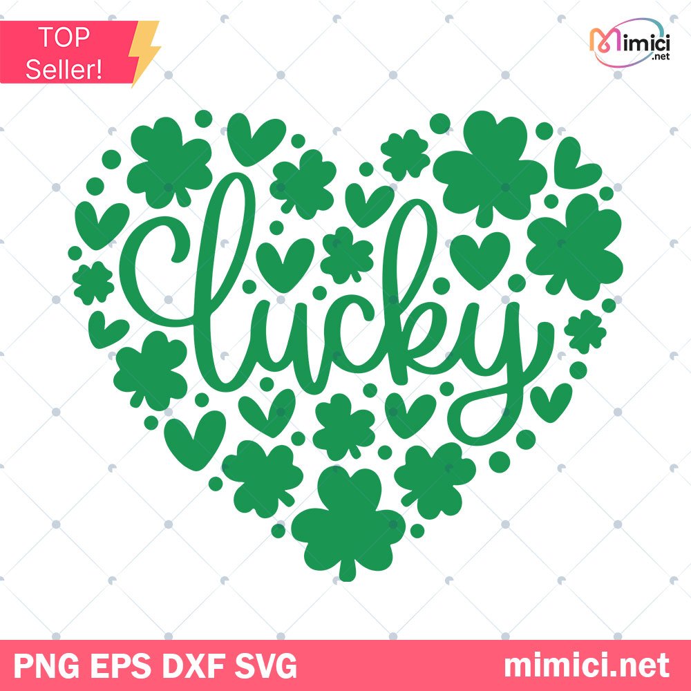 Lucky Heart SVG, St Patricks Day Svg