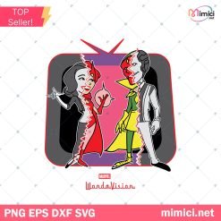 Marvel WandaVision Television Cartoon SVG, WandaVision SVG, Scarlet Witch SVG, Vision SVG