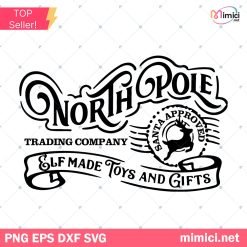 North Pole Trading Company SVG, Vintage Christmas Sign SVG, North Pole SVG Cut File