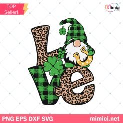 St Patricks Day SVG, St Patrick Gnome SVG, Love Leopard And Plaid Gnome SVG, St Patricks SVG, Gnome St Patrick SVG