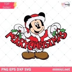 Merry Christmas Mickey Mouse Santa Claus SVG, Disney Christmas SVG, Mickey Mouse SVG Cut File