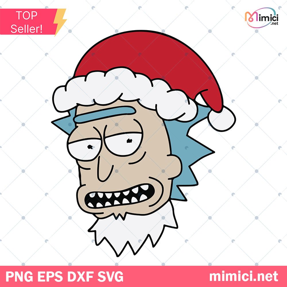 Rick Santa Hat Christmas SVG, Rick And Morty SVG, Christmas Hat Rick And Morty SVG