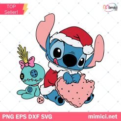 Stitch And Scrump Christmas Svg, Stitch Christmas Svg, Stitch Santa Hat Svg, Scrump Svg
