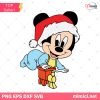 Christmas Baby Mickey Mouse SVG, Baby Mickey Mouse SVG, Mickey Mouse Santa Hat SVG Cricut file