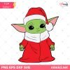 Baby Yoda Christmas Svg, Baby Yoda Svg, Star Wars Christmas Svg, Baby Yoda Santa Claus Hat Svg