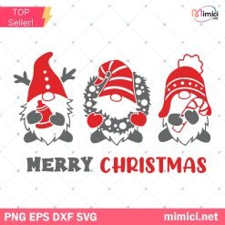 Merry Christmas Gnomes SVG, Gnome Christmas SVG Files For Cricut Silhouette