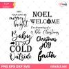 Christmas Quotes SVG Bundle, Noel Welcome SVG, Dreaming Of White Christmas SVG