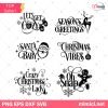 Christmas SVG Bundle, Let Get Cozy SVG, Christmas Vibes SVG, Santa Baby SVG, Oh Snap SVG, Crazy Christmas Lady SVG