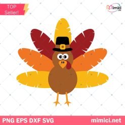 Pilgrim Hat Turkey SVG, Thanksgiving Turkey SVG
