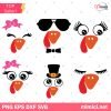 Turkey Face Bundle SVG, Turkey SVG, Turkey Head SVG, Turkey Eyes SVG, Thanksgiving SVG