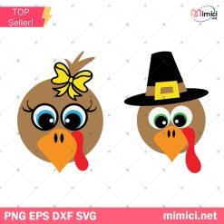 Turkey Face SVG Bundle, Turkey SVG, Boy Turkey SVG, Girl Turkey SVG, Thanksgiving SVG, Turkey Face SVG, Turkey Shirt
