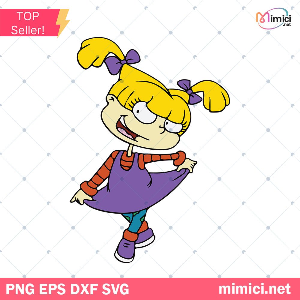 Angelica Pickles Rugrats SVG, Layered Svg, Rugrats SVG