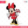 Christmas Minnie Mouse Candy Cane SVG, Christmas Minnie Mouse SVG PNG DXF EPS Cut Files For Cricut Silhouette