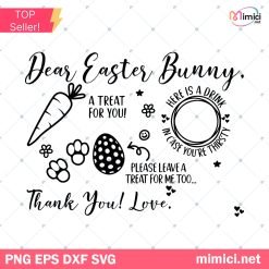Dear Easter Bunny SVG, Easter Bunny Plate SVG, Bunny Svg, Easter Bunny Svg, Happy Easter Svg