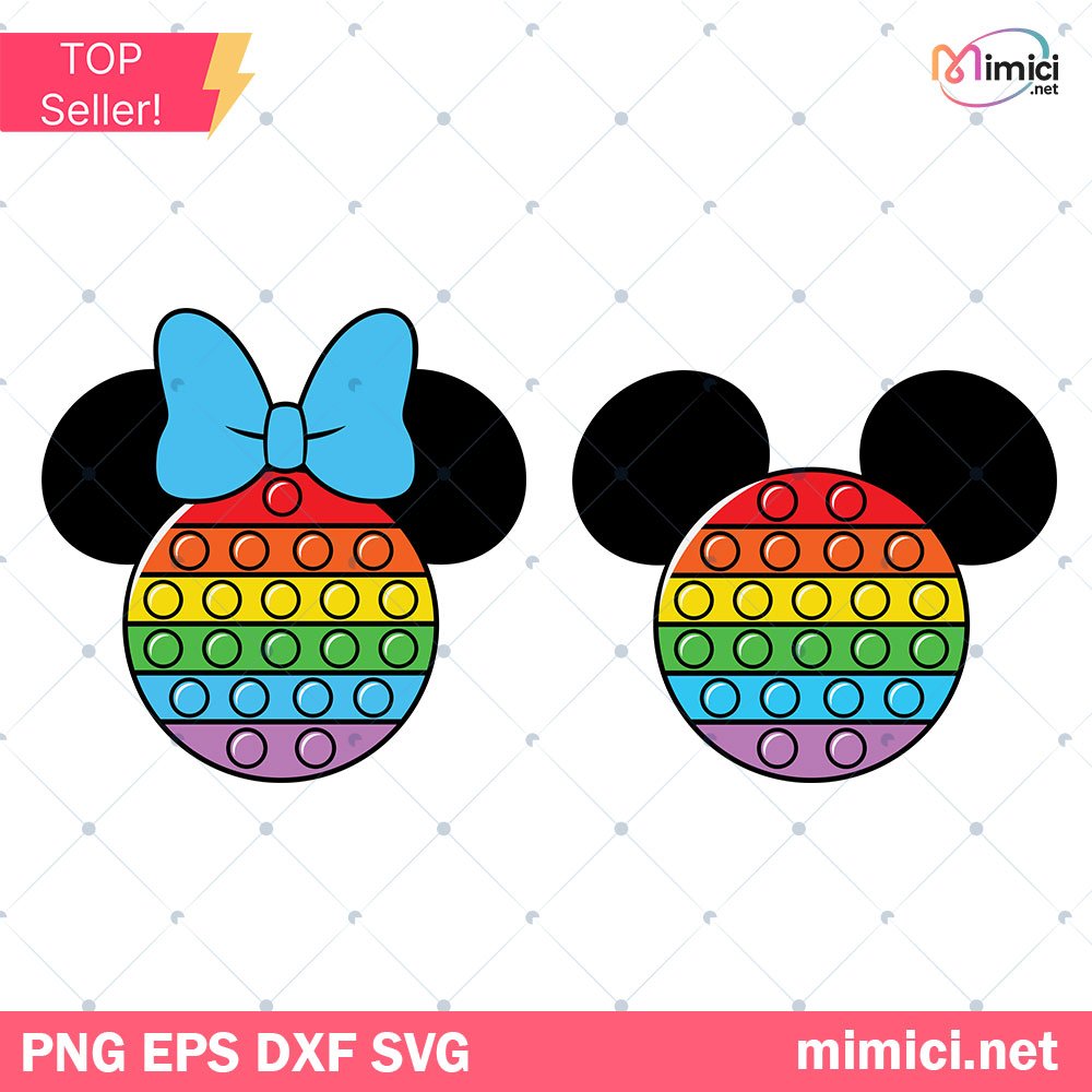 Disney Mouse Pop it Svg, Pop it Svg, Mouse Head Pop it Svg