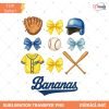 Bananas Bow Youth Png, Baseball Png, Coquette Baseball, Baseball Season
