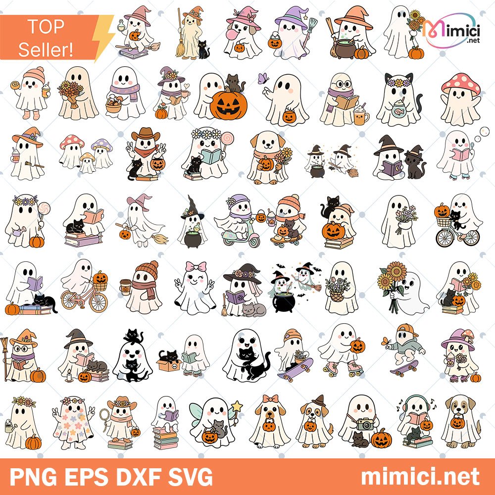 Cute Ghost Halloween svg Bundle