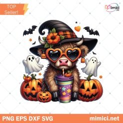 Halloween Highland Cow PNG