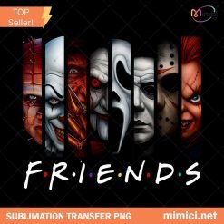 Horror Movie Characters PNG, Friends Halloween PNG, Halloween Horror T Shirt, Friend Matching PNG, Scary Halloween Tee