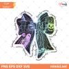 Neon Spooky Season Coquette Bow Png