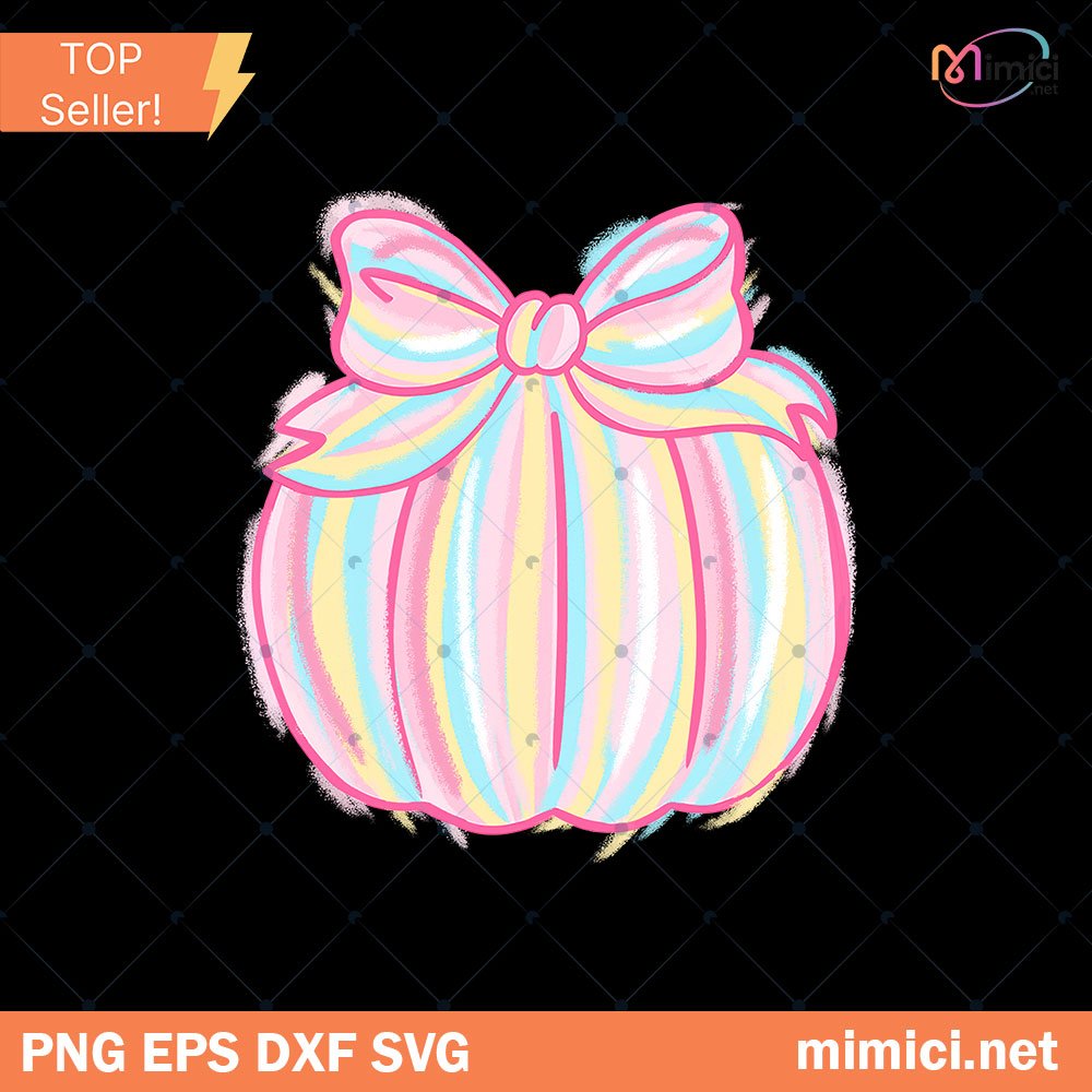 Preppy Pink Pumpkin Png, Halloween Pumpkin Coquette Png, Spooky Season Png