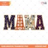 Fall Mama PNG, Halloween Patchwork Letters Clipart, Pumpkin Leopard PNG
