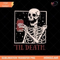 Funny Skeleton Drinking Soda PNG, Halloween Clipart Digital Download