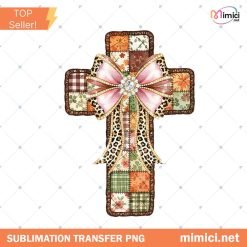 God Is Good All The Time PNG, Hand Drawn Cross Png, Watercolor Cross Coquette Bow PNG, Religious Png, Christian Png