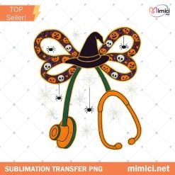 Halloween Stethoscope Nurse Png, Halloween Floral, Nurse Halloween png, Nurse png, Preppy Nurse Life png