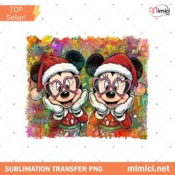 Retro 90s Winter Xmas Cartoon Couple Png, Trendy Mouse And Friends Christmas Png, Tis The Season Cartoon Png, Cute Holiday Characters Png