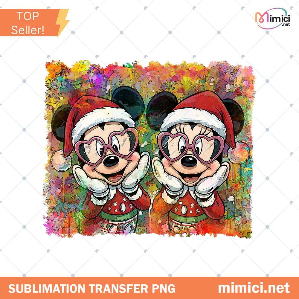 Retro 90s Winter Xmas Cartoon Couple Png, Trendy Mouse And Friends Christmas Png, Tis The Season Cartoon Png, Cute Holiday Characters Png