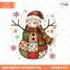 Retro Patchwork Snowman png, Merry Christmas Png, Christmas Patchwork Png, Christmas Coquette Snowmen Png