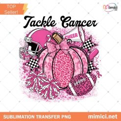 Tackle Cancer Png, Pink Football Cheer Sublimation, Breast Cancer Awareness Png, Football Breast Cancer PNG, Pink Coquette Ribbon Png