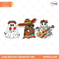 Camiseta Mexican Sombrero Spooky Ghost Guitar Festival Hallo PNG, Mexican Ghost PNG