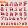 Christmas Alphabet Clipart PNG, Festive Letters & Numbers Set, Holiday Font PNG