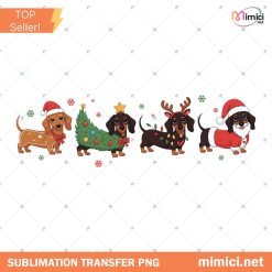 Christmas Dachshund PNG-Holiday Dog Design (Digital Download)