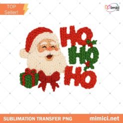 Faux Yarn Santa Claus PNG, Yarn Christmas Ho Ho Ho Png, Chunky Knit Coquette Christmas Santa PNG