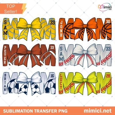 Game Day Png, Custom Baseball Bow Png, Baseball Mom Shirt With Kids Name & Jersey Number Png, Baseball Coquette, Mama Png, Digital Download