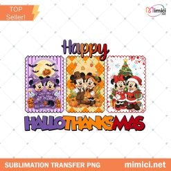 Happy Hallothanksmas Mickey Minnie Png, Halloween Png, Thanksgiving Png, Christmas Png, Hallothanksmas Png, Christmas Characters Png