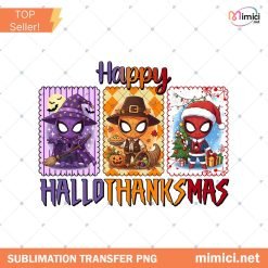 Happy Hallothanksmas Spiderman Png, Halloween Png, Thanksgiving Png, Christmas Png, Hallothanksmas Png, Christmas Characters Png