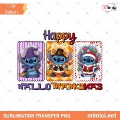 Happy Hallothanksmas Stitch Png, Halloween Png, Thanksgiving Png, Christmas Png, Hallothanksmas Png, Christmas Characters Png