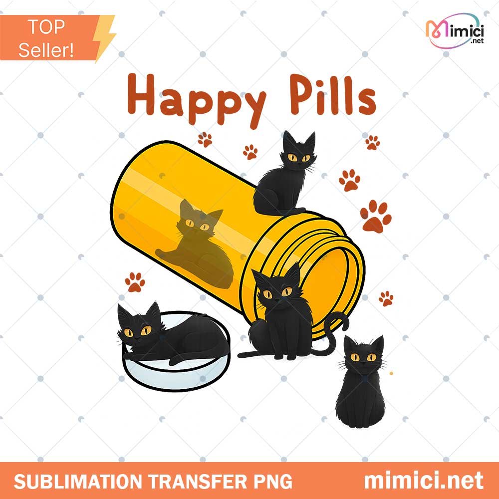 Happy Pills Cute Cats PNG