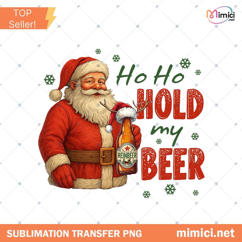 Hold My Beer PNG, Mens Christmas Funny Xmas PNG