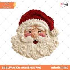 Latch Hook Yarn Faux Embroidery Santa Design, Holiday Christmas Png, Viral Christmas Shirt, Preppy Christmas Reindeer Digital Download